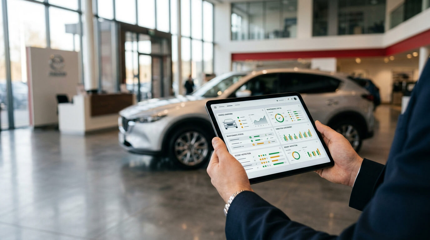 Цифровая карточка авто в&nbsp;планшете